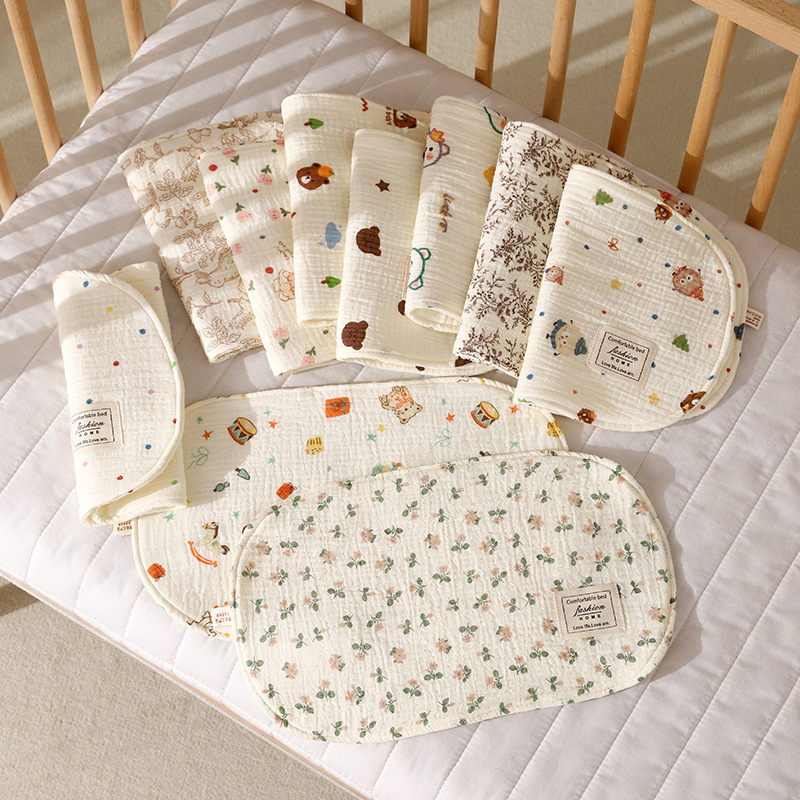 Baby Cloud Pillow Pure Cotton Gauze Newborn Sweat-Absorbent 0-6 Month Baby Pillow Anti-Vomiting Newborn Pillow Cover