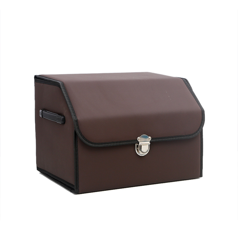 Foldable car storage box, car trunk organizer, leather car storage organizer