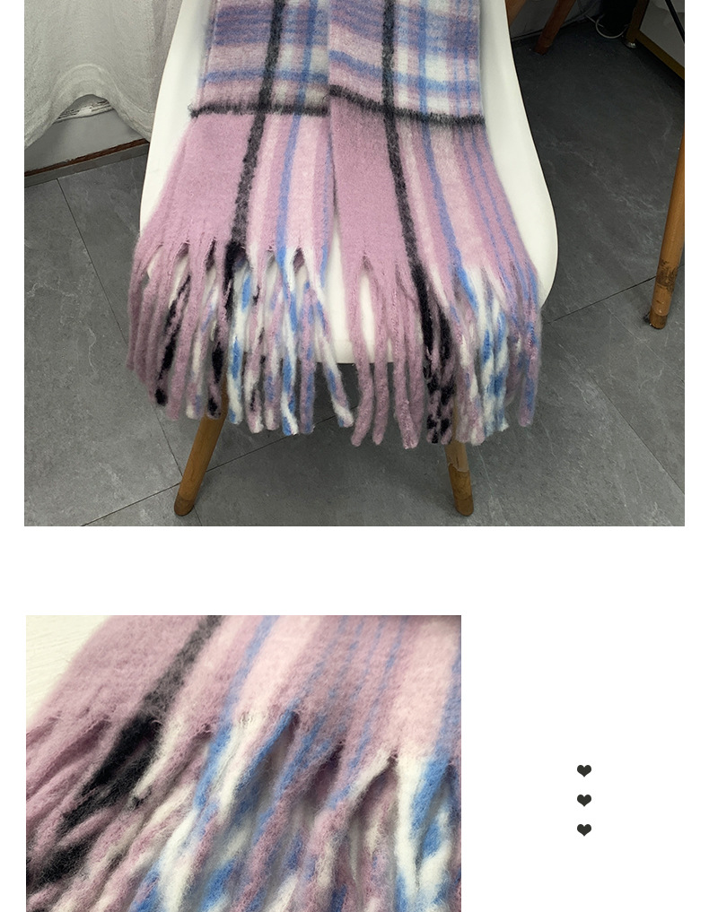 Bufanda de cuadros para mujer con flecos estilo cachemir_voghion.com