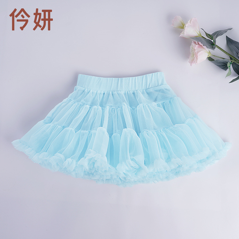 Falda de media longitud Falda de princesa para niños de verano para mujer Falda de pastel de ballet Falda tutú de malla de media longitud para bebé