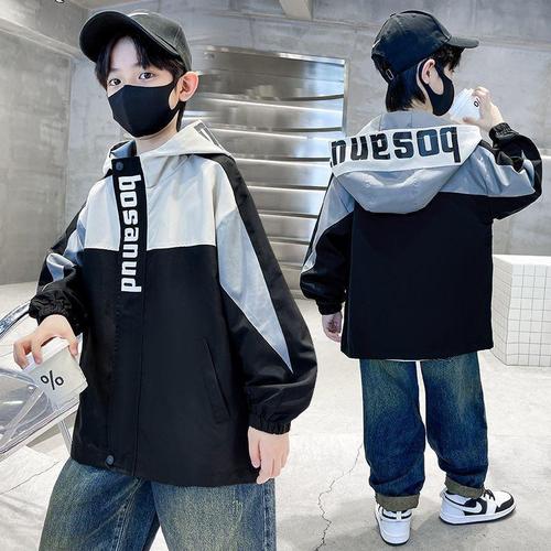 Boys Plaid Jacket 2025 Autumn Wear for Big Kids Spring and Autumn Style Windbreaker Boys Top Waterproof Jacket Trendy