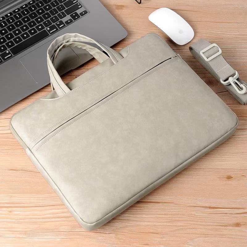 Wear-Resistant Leather Laptop Bag Women's Tablet iPad Protective Bag Pu Leather 18 Light and Stylish Notebook Liner Bag