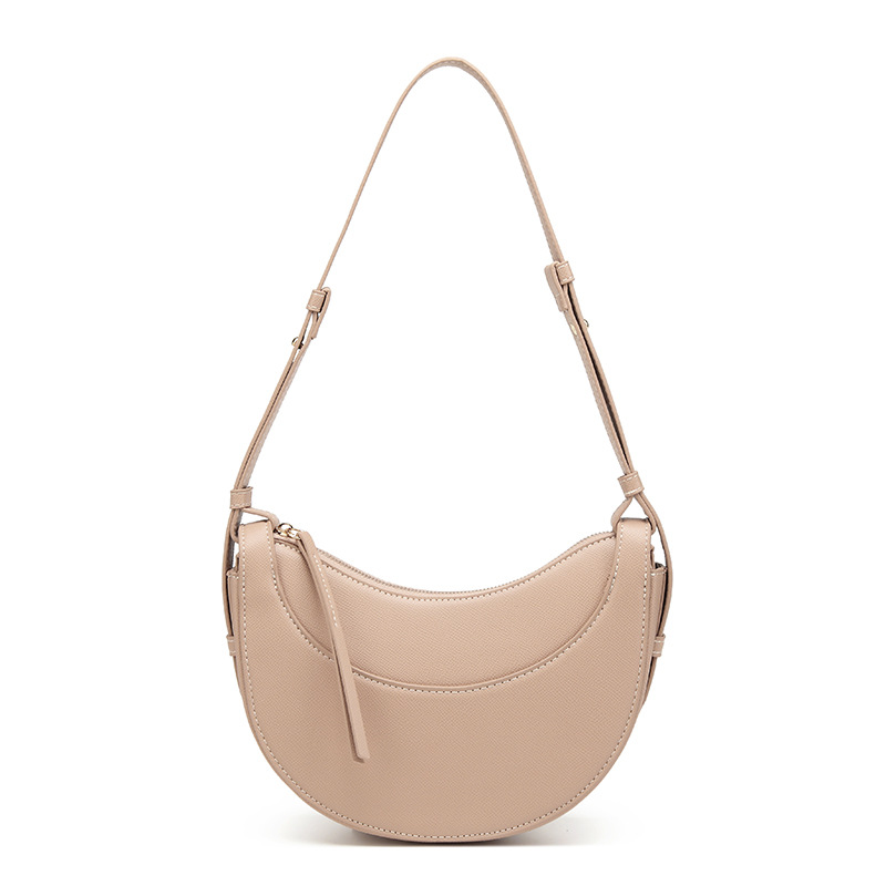 Women's French Niche Design 2025 New Dumpling Bag Crescent Bag Soft Leather Underarm Bag Versatile Crossbody Bag - Thumbnail 8