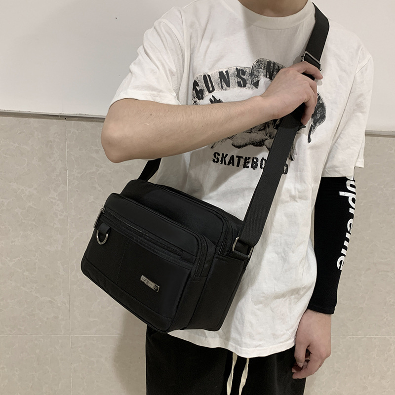 2025 New Men's Shoulder Bag Business Casual Multi-Layer Simple Lightweight Solid Color Commuter Crossbody Bag Backpack Cross-Border 2025 New Men's Shoulder Bag Business Casual Multi-Layer Simple Lightweight Solid Color Commuter Crossbody Bag Backpack Cross-Border
