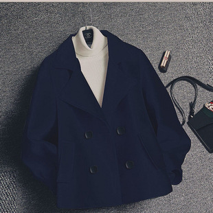2024 New Style Trendy Woolen Coat Short Women's Slim-fit Dragon and Phoenix Woolen Coat