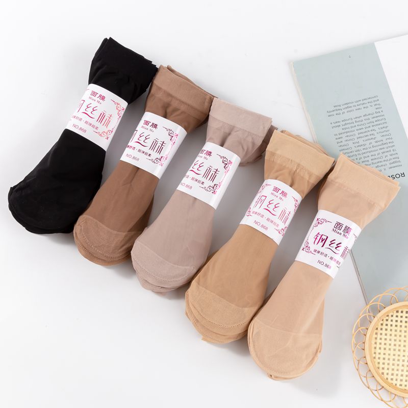 Facial Mask Steel Stockings, Spring and Summer Non-Shedding Women's Short Stockings, Super Elastic and Super Soft Velvet Socks Wholesale