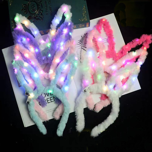 Wholesale Christmas street stall hair accessories for gift markets, headbands, stall display, feather rabbit ear headwear for toys