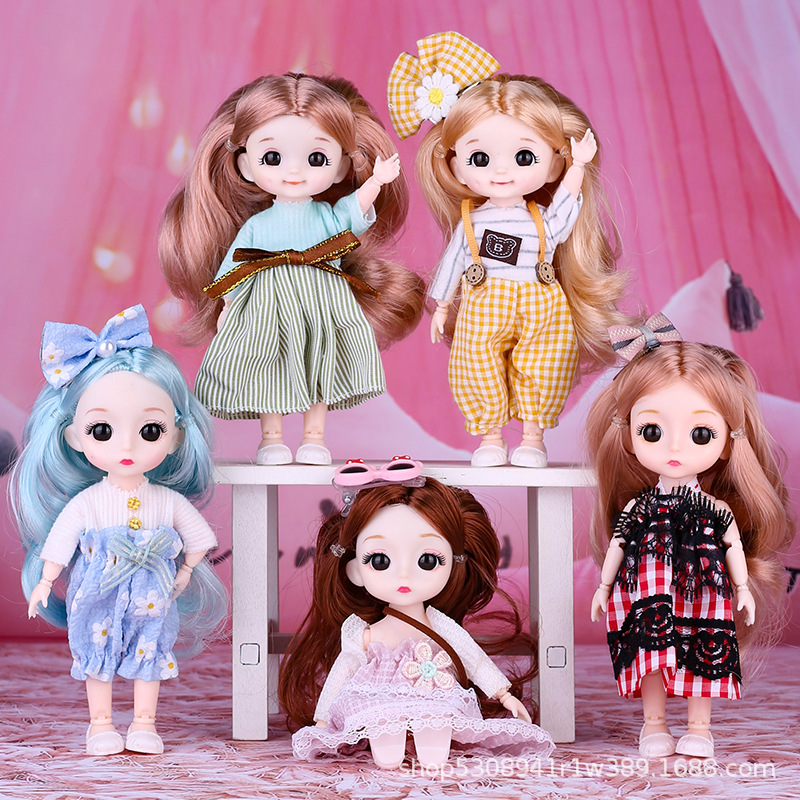 Doll Princess Barbie Girl Toy with Changeable Outfits 17cm Mini Children's Wholesale Dolls Cute