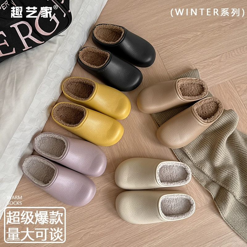 勃肯棉拖鞋女2025新款抑菌外穿防水家用防滑防臭厚底加绒包头棉拖