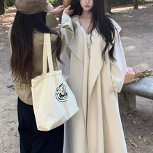 我的zui爱大衣 手工绣花边系带澳毛重工大翻领外套冬季长款大衣