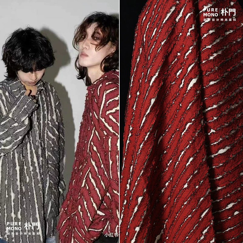 Платье-рубашка из чистого хлопка с креативным дизайном в полоску и бахромой, модная ткань из 100% хлопка.