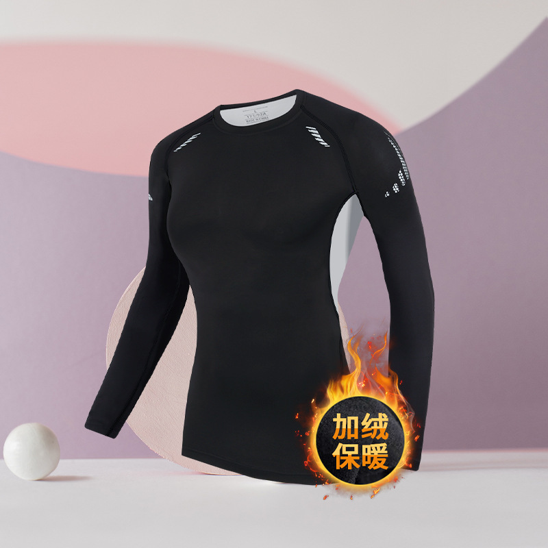 「速乾衣女登山スキー冬保温インナー上着スポーツスーツガードルヨガ服長袖底打ち|undefined