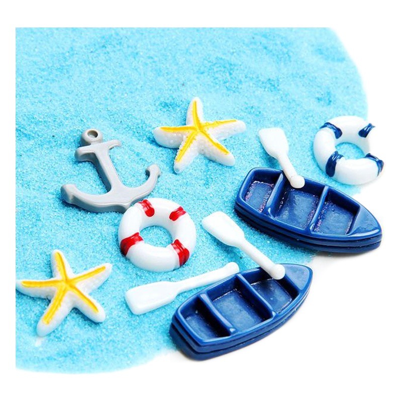 Accesorios de joyería de resina oceánica, ancla, salvavidas, accesorios de estrella de mar, accesorios de limo diy, decoración de marcos de fotos