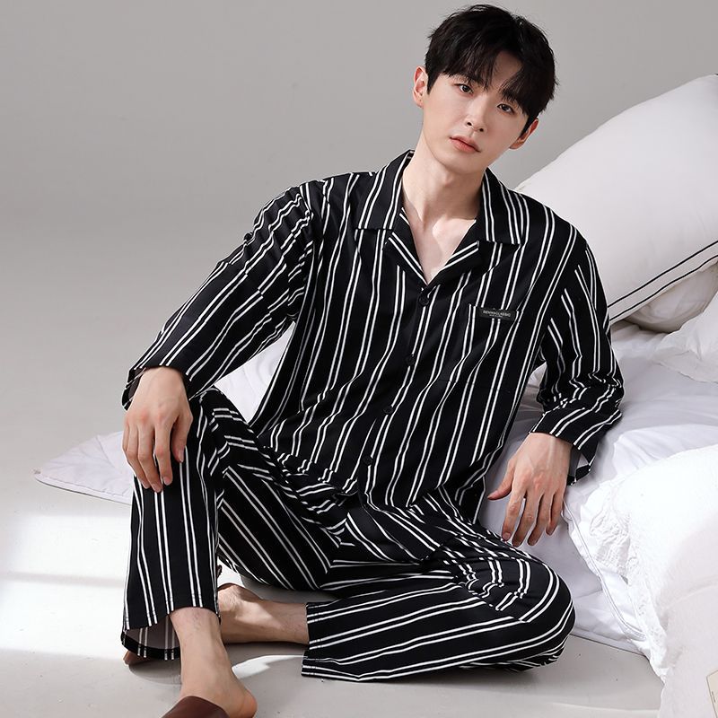 Pijamas de los hombres Primavera y Otoño Invierno 100% algodón de manga larga pantalones delgados más tamaño desgaste de alto nivel de los hombres de verano ropa de casa