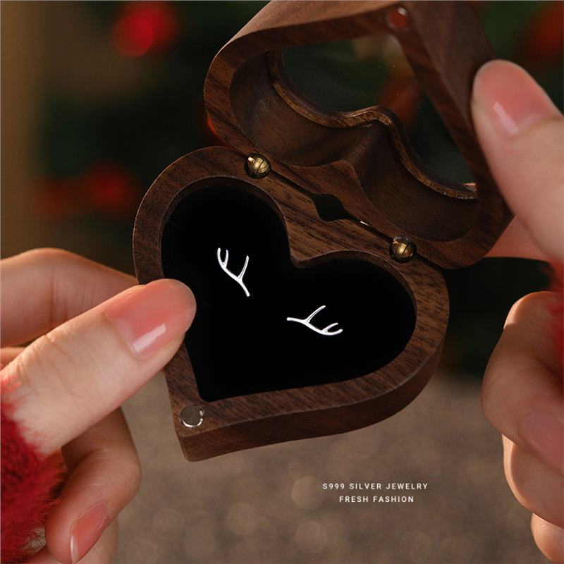 Silberne Hirschgeweih Ohrstecker Für Damen Glänzend Minimal_voghion.com