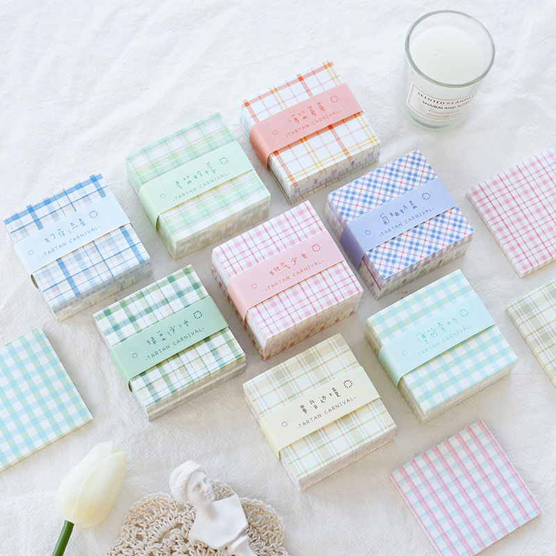 Mystic City Grid Carnival Simple Girl Heart Notebook Journal Base Material Paper 200 Sheets Included