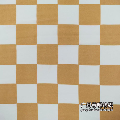 Chiffon 100D four-way stretch checkered 6.5cm summer unisex shirt wide-leg pants dress printed fabric