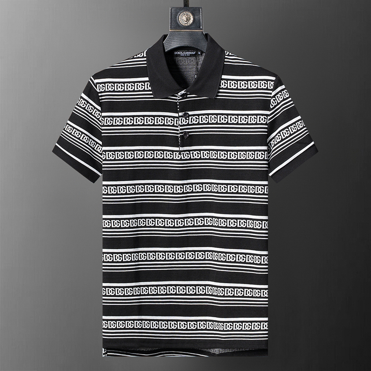 Cross-border versión correcta 26 nuevo polo para hombres color sólido negocios Jacquard casual con solapa de punto manga corta 1