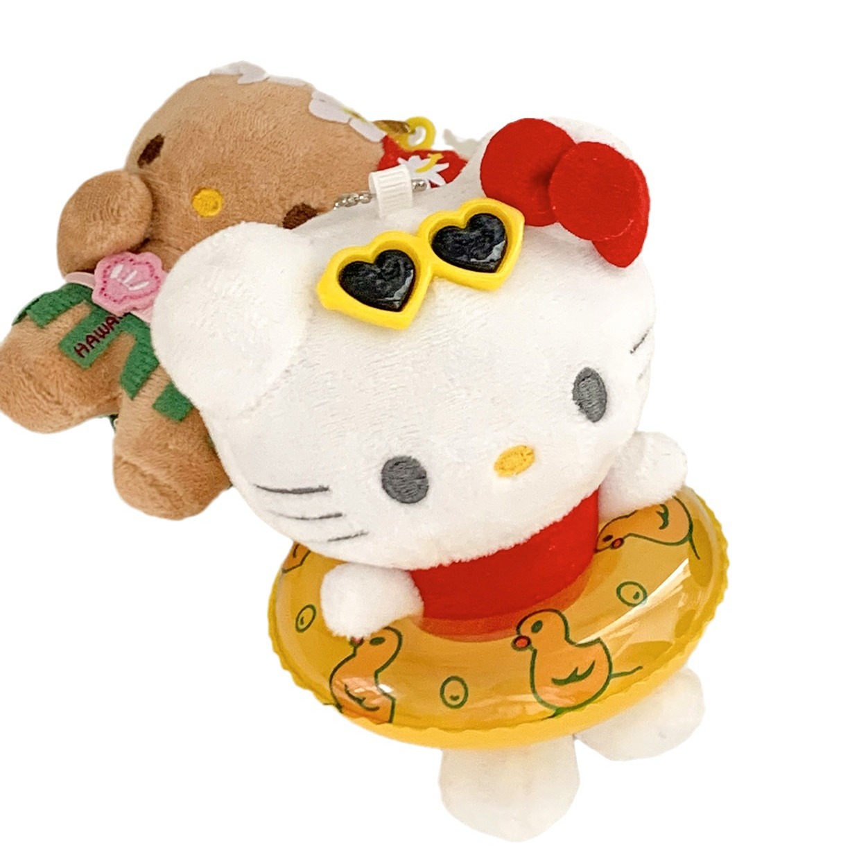 Natación anillo Kitty gato muñeca colgante ins lindo chica dibujos animados muñeca Hello Kitty estudiante colgante llavero