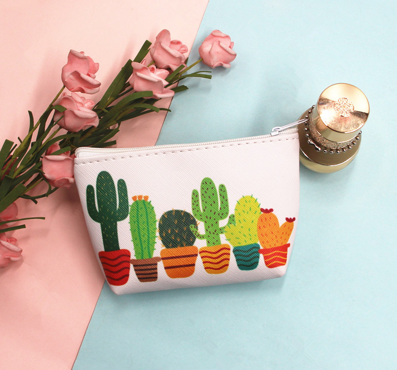 Women's Cactus Pu Leather Zipper Coin Purses display picture 4