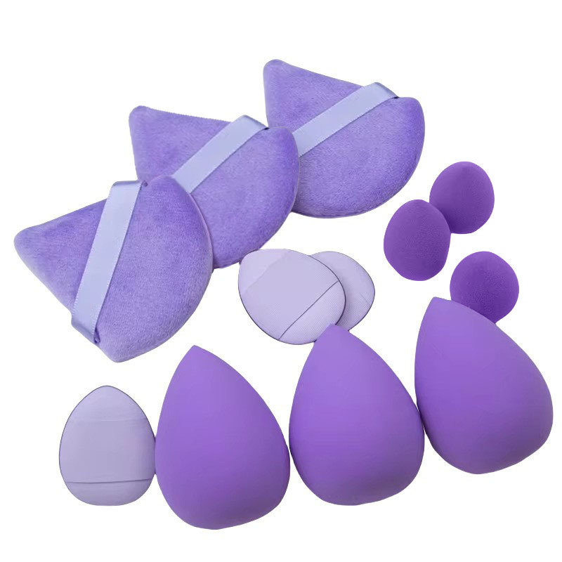 Juego de 12 piezas de huevo de belleza de color sólido popular transfronterizo, mini borla de polvo para pulgar, polvo suelto flocado, cojín de aire, huevo de maquillaje image 8