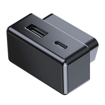 Suitable for Tesla Model 3/Y Hidden Obd Power Adapter USB Plus Type-C Dual-Port Fast Charging Plug (Mobil şarj cihazları) - black-model-3y-obd-electrical-plug