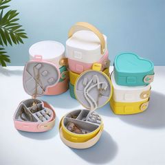 絶妙なポータブルミニジュエリーボックスネックレスリングイヤリングジュエリー収納ボックス小さなハンドバッグトラベルジュエリーボックス