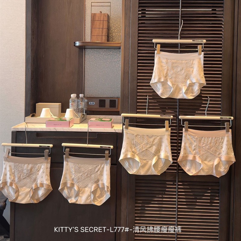 KITTY’S SECRET L777#清风拂腰瘦瘦内裤中高腰蕾丝网纱三角裤女|undefined