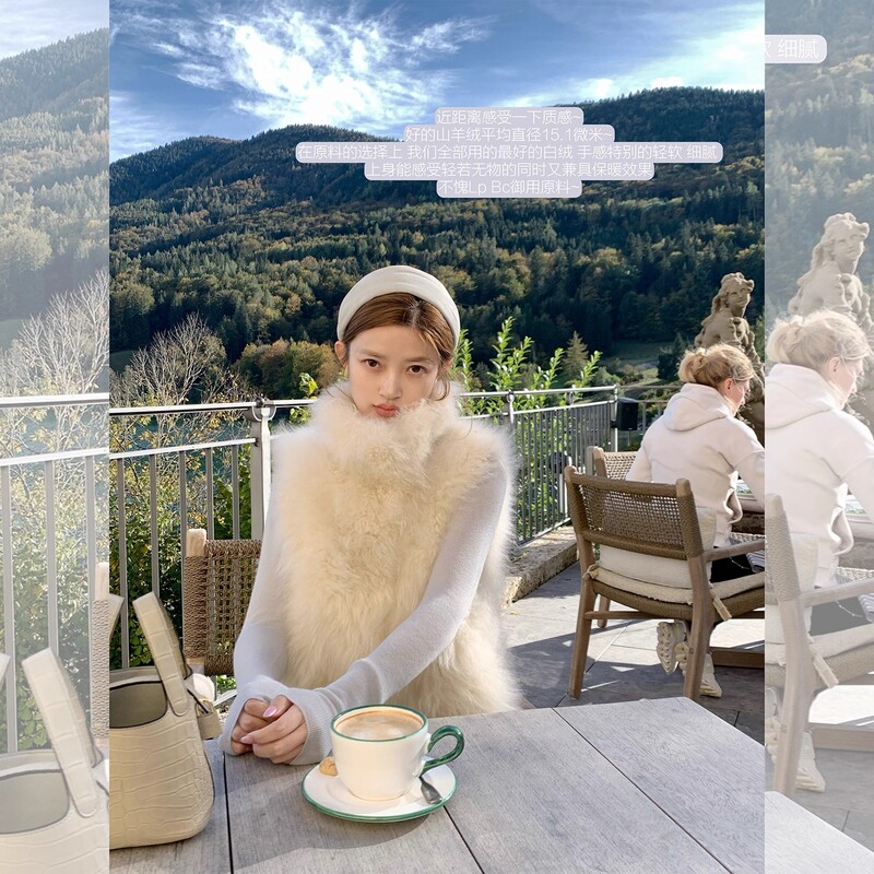 Plush Velvet Jacket with Three-Dimensional Atmosphere, Stiff Shoulders, No Height Requirements, Versatile Vest, Environmentally Friendly Fox Fur Imitation Fur