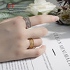 Design ring stainless steel, metal chain, accessory, 750 sample gold, punk style