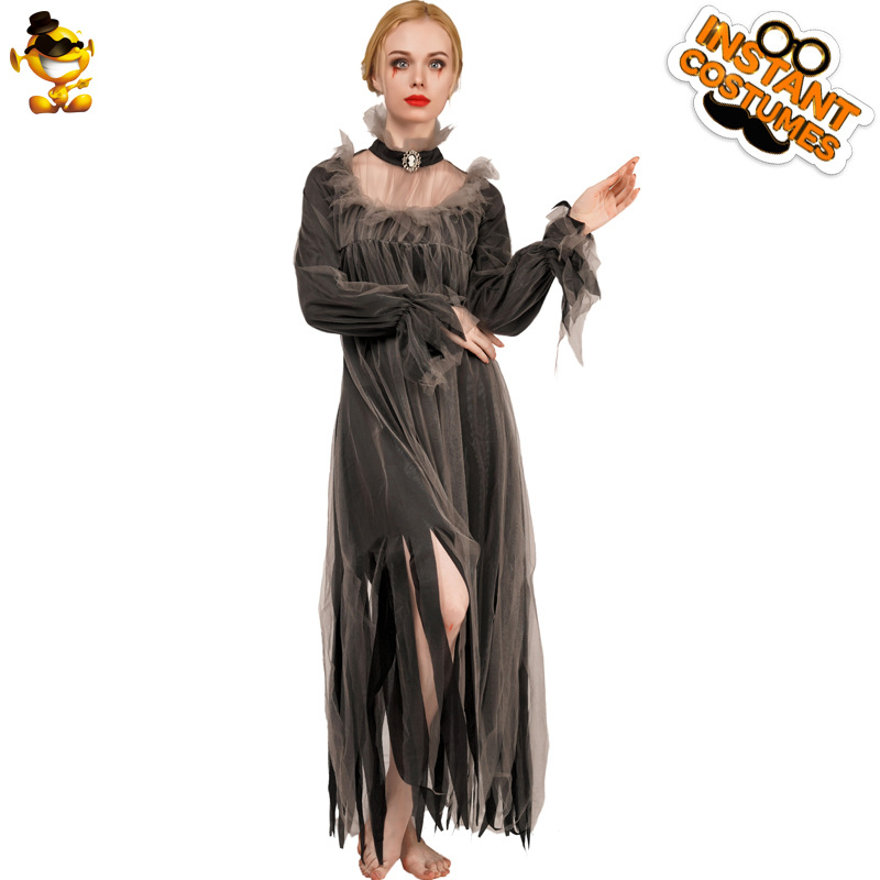 Halloween fantasma Festival adulto mujer horror fantasma novia Zombie falda Cosplay juego de rol accesorios traje image 8