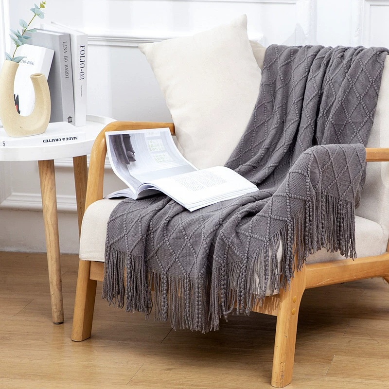 Duvet for sleep, knitted sofa, boho style