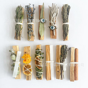 Peruvian Sacred Wood Logs Old Wood Bundled Sage Natural Plant Flowers Smoked Purification Space Palo Santo