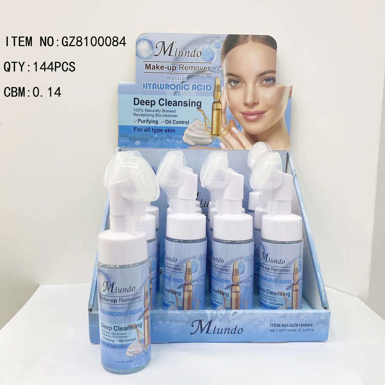 MLUNDO suave cepillo de la cabeza removedor de maquillaje de espuma mousse removedor de maquillaje Limpieza de silicona cepillo de cabeza de una sola pieza de generación de cabello limpiador facial