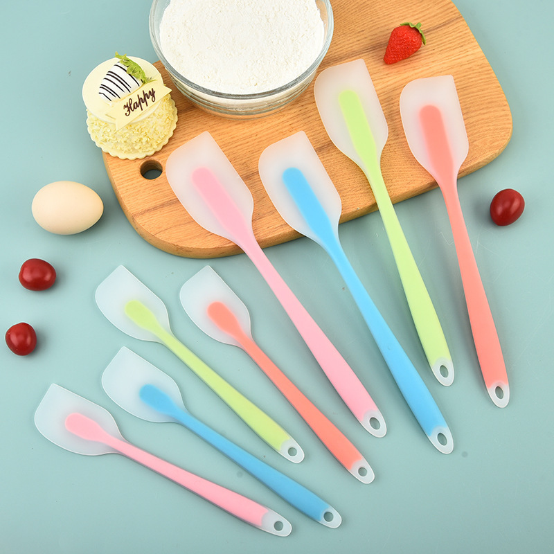 Silicone spatula one-piece translucent large small size cream butter spatula cake mixing spatula kitchen baking tool