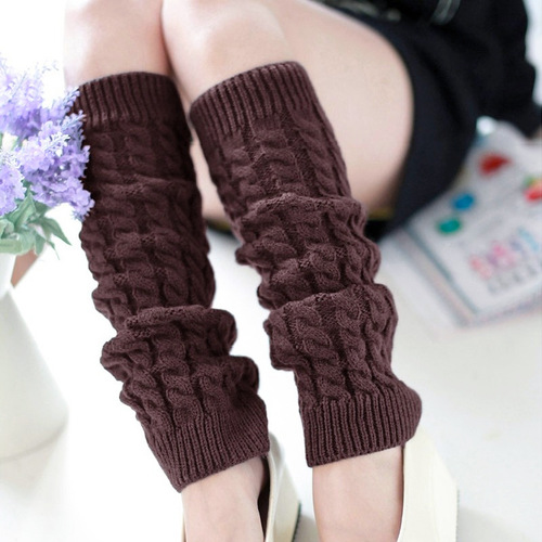 Thick Knit Socks with Warm Leg Guards, Korean Style Pile Socks, Autumn/Winter Knitted Leg Warmers, Eight-Digit Cable Leg Guards, Boot Socks