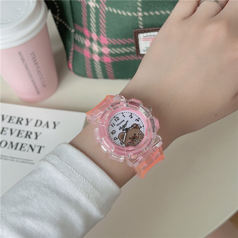 Children's Quartz Watch With Cartoon Bear Design For Students_voghion.com