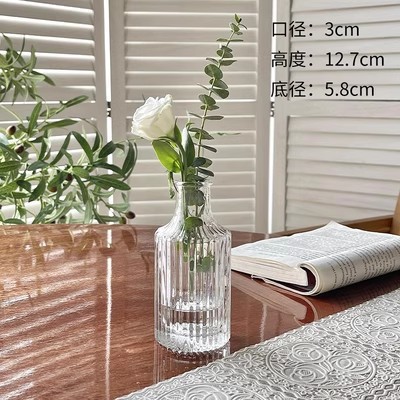 Retro repujado mini florero transparente hidropónico flor arreglo florero de cristal salón aromaterapia botella adornos Decoración