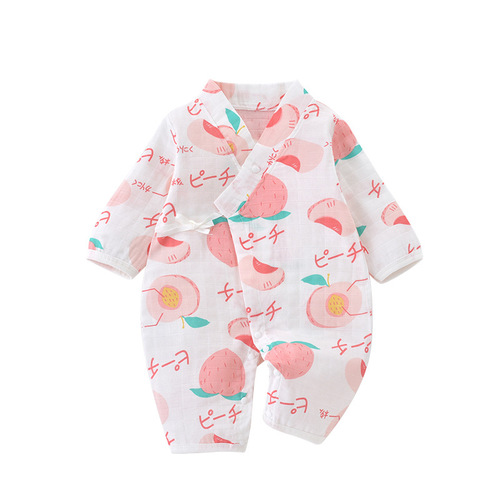 Baby clothes gauze newborn onesie outerwear summer version Aa class crawling suit air conditioning clothes baby sleepwear