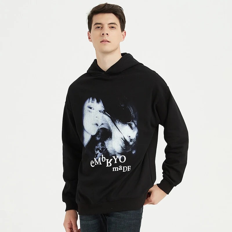 American-Style Quirky Fuzzy Pattern Print Trendy Loose Simple High Street Couple's Hoodie Jacket for Men and Women
