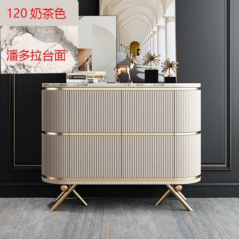 意式极简客厅玄关柜现代餐边柜轻奢岩板靠墙储物柜入户装饰柜|undefined