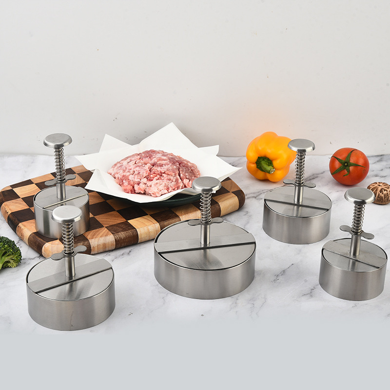 Stainless steel hamburger patty press, manual meat press, manual patty press, kitchen tool