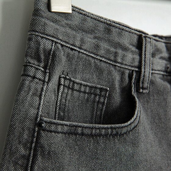 Ripped Denim Shorts Women's Summer New Black Grey High Waist Slimming Wide Leg A- Line Ultra-Short Hot Pants for Petite