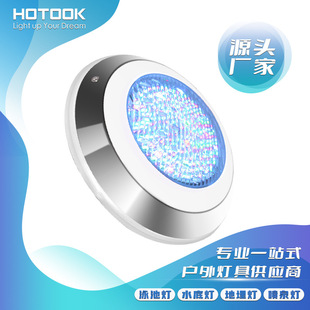 Cross-border wall-mounted colorful RGB pool light wireless remote control stainless steel waterproof LED underwater pool light