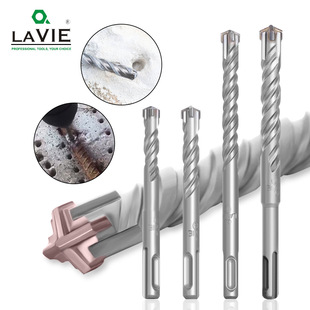 7-piece set of round shank cross impact drill electric hammer drill two-pit two-groove round shank through-wall cement drill twist drill coagulation