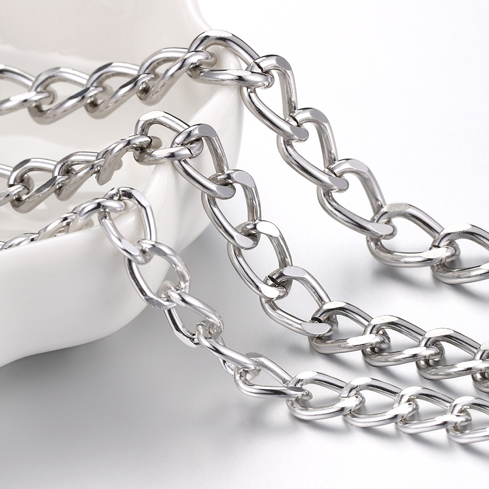 1 Piece 6mm 7mm  8mm Aluminum Solid Color Polished Chain display picture 8