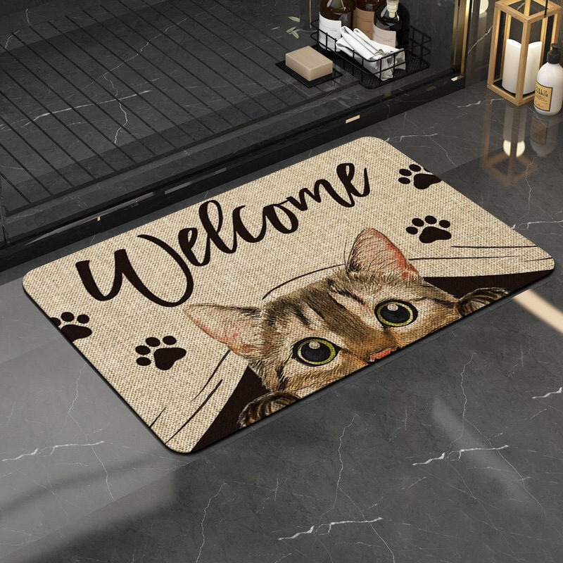 Cross-Border Cat Animal Carpet Bathroom Absorbent Floor Mat Home Bedroom Kitchen Non-Slip Mat Technology Cloth Entrance Door Mat Cross-Border Cat Animal Carpet Bathroom Absorbent Floor Mat Home Bedroom Kitchen Non-Slip Mat Technology Cloth Entrance Door Mat