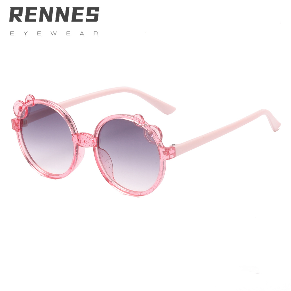 2022 nuevo marco redondo gafas de sol retro moda flor decorativa niños gafas de sol personalizado gafas de moda 6143