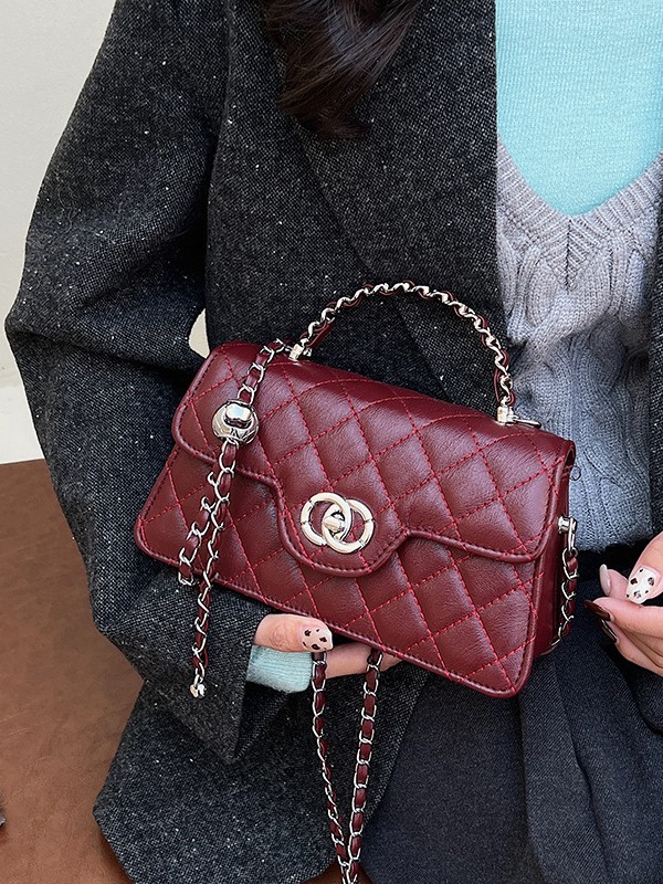 Xiaoxiang bolso de mujer estilo nuevo bolso de hombro de cadena de diamante bolso de mano de moda versátil bolso de mochila de moda bolso pequeño cuadrado