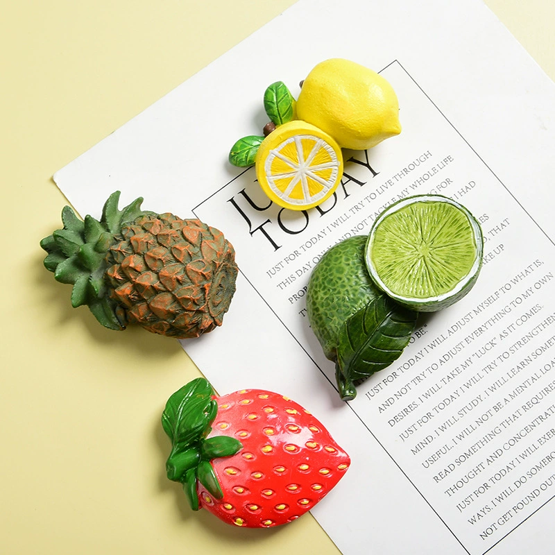3D Cute Fruit Fridge Magnet, Resin Decorative Kitchen Magnet, Assorted Fruit Shapes